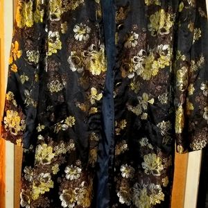 Newport News Black suit with beutiful gold flowers.